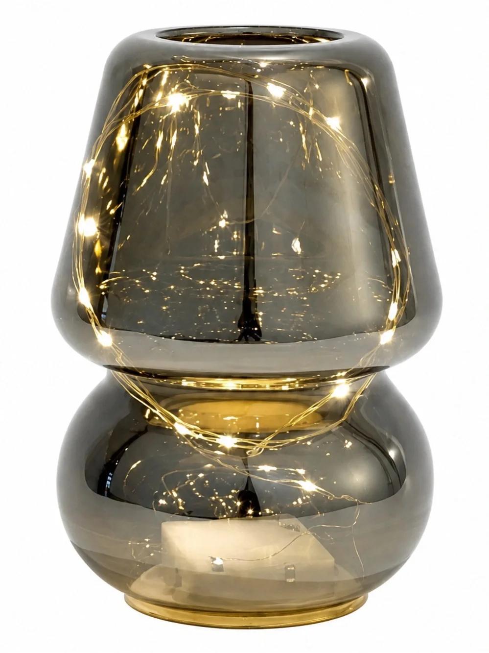 Urban Shop Chrome Glass Mushroom Lamp – 5” W x 7.5” H NIB Modern Aesthetic Decor
